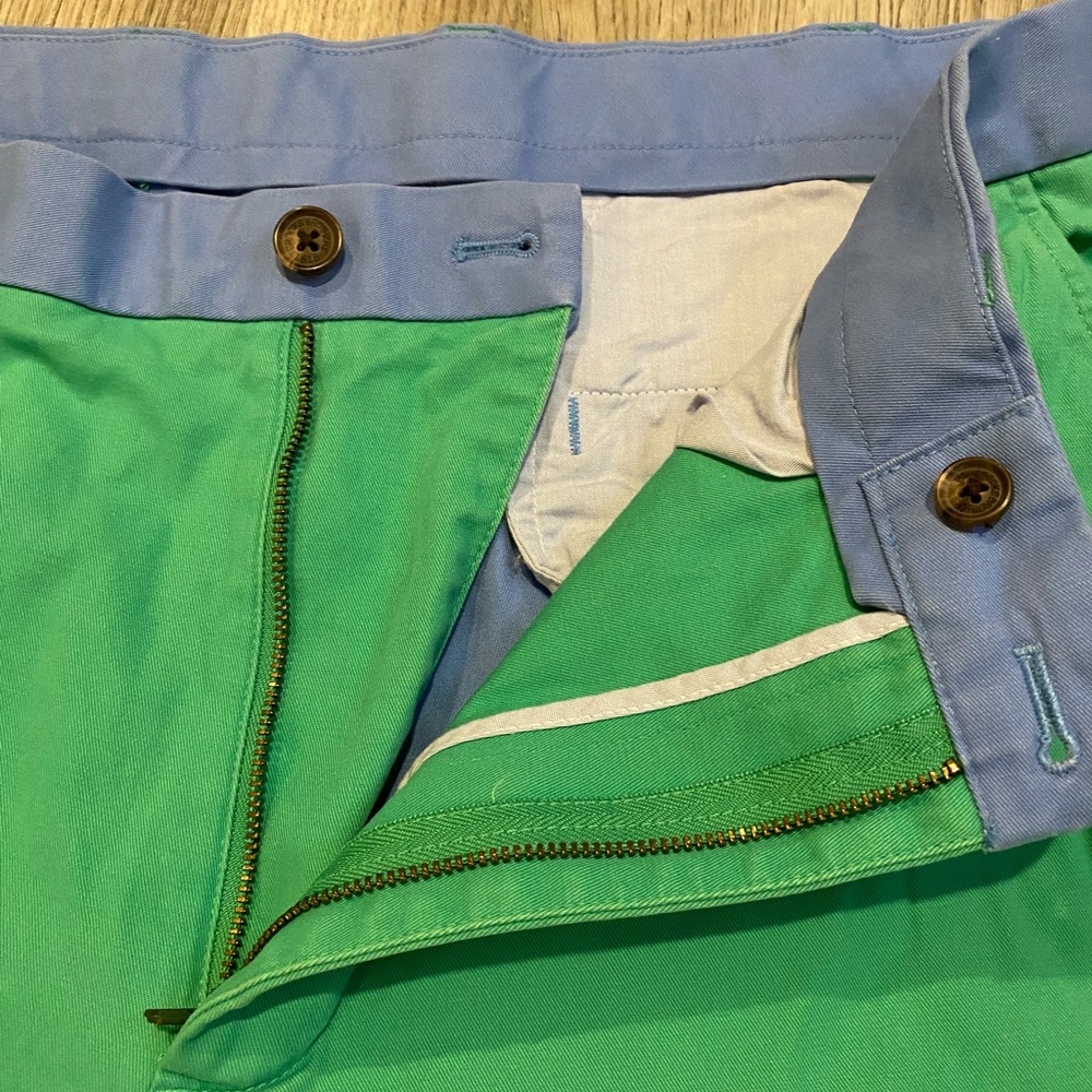 Brooks Brothers Chino Pants Mens 38x30 Blue Green Joker Costume Outfit Two Tone - Picture 4 of 7